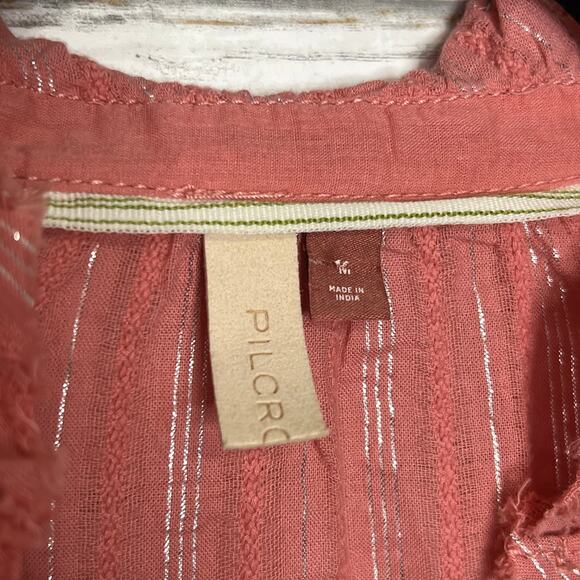 Pilcro Anthropologie Pink Button Front Top Size Medium - Picture 5 of 9